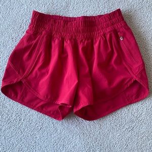 Red Lululemon Hotty Hot Shorts